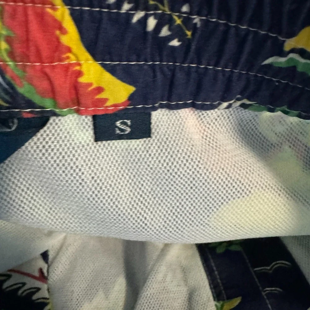 Polo Ralph Lauren Swim Trunks Mens Small Navy Hawaiian Beach Shorts Tropical 9